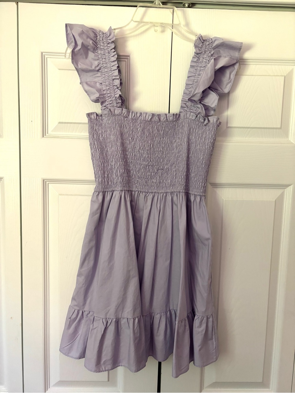 Lavender Ruffle Strap Smocked Dress